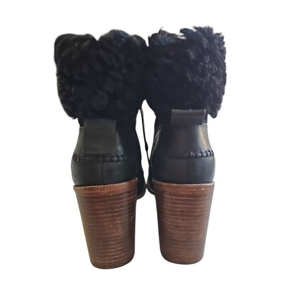 UGG Jaxon Cuffed Lace Up Heeled Ankle Booties Black Size 8 - Picture 3 of 7